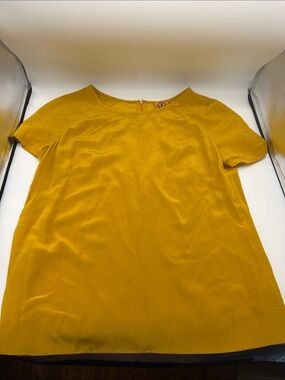 TORY Burch SILK Mustard Yellow Short-Sleeve Women's Top 8